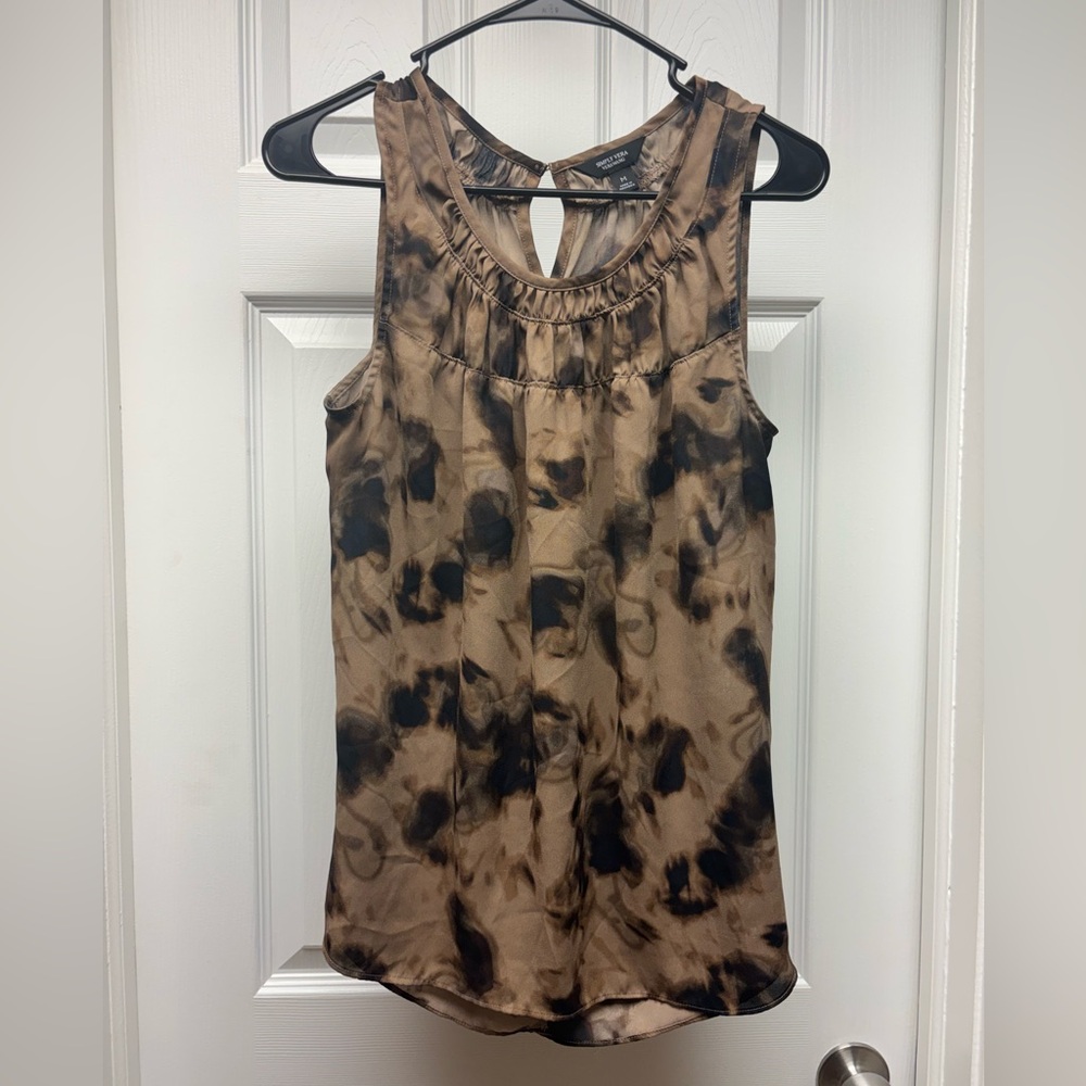 Simply Vera Vera Wang Sleeveless Blouse – Brown Black Abstract Print, Size M